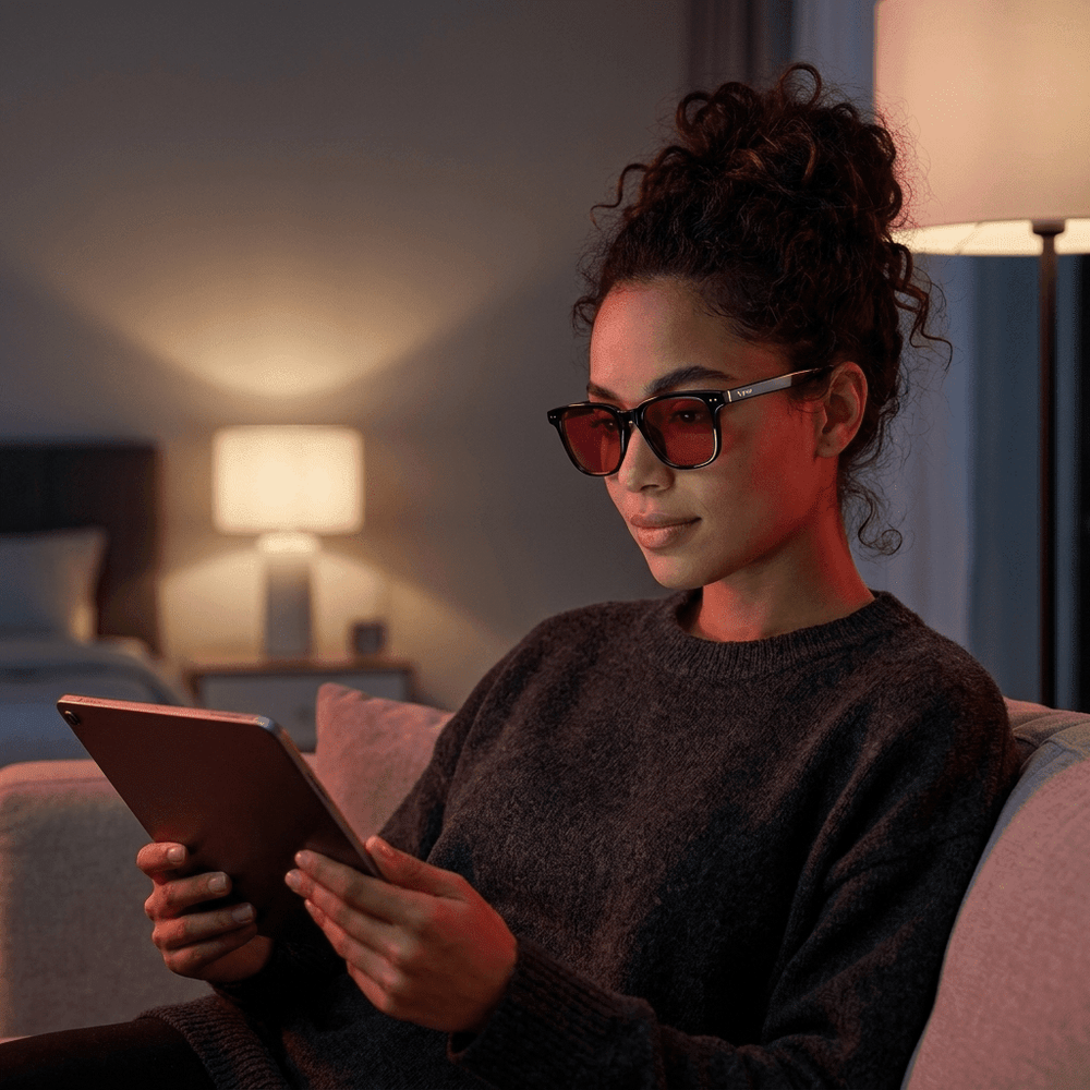 Office Lights Give Me Headaches: FL-41, Blue-Light Glasses or Sunglasses? - Vynix