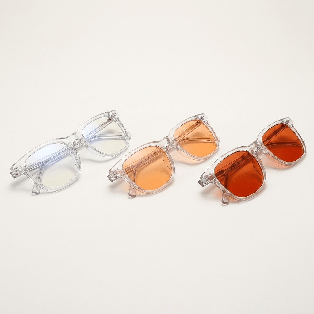 VYNIX Helios blue light glasses in three lens options